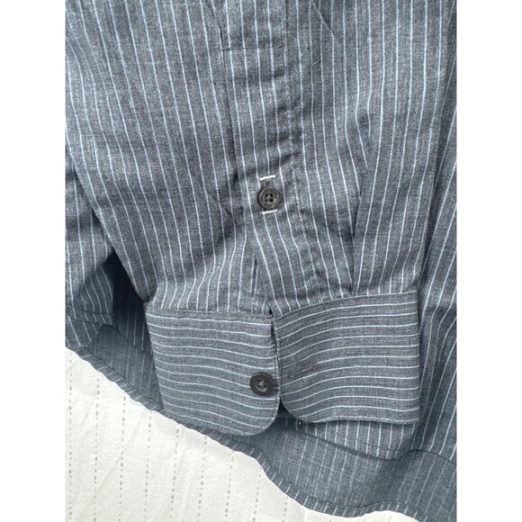 Volcom Mens Button Shirt XL Charcoal X Factor Striped Classic Skater Streetwear - Picture 3 of 12